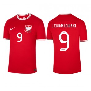 Maillot de foot Pologne Robert Lewandowski #9 Extérieur Monde 2022 Manches Courte